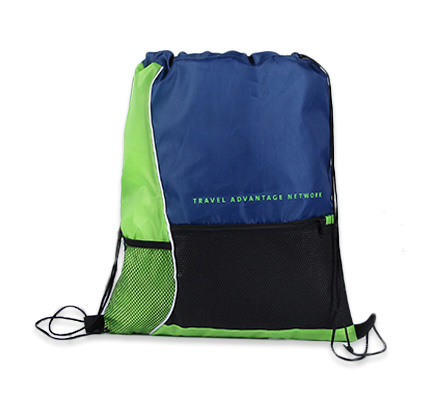 Drawstring bag with pocket