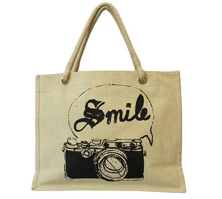 Jute bag with zipper