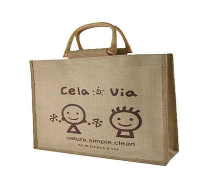 Bamboo handle jute bag