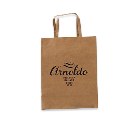 Flat paper handle bag