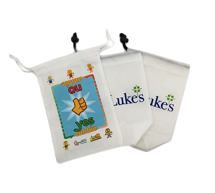 Nonwoven drawstring pouch