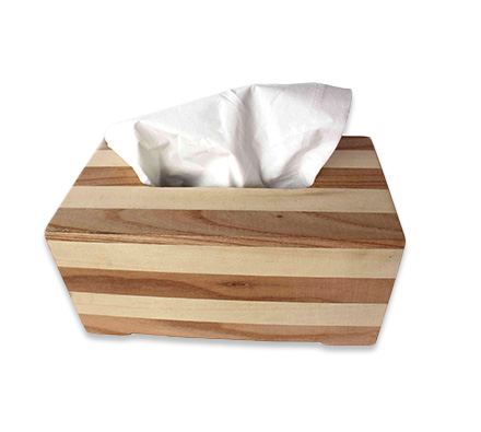 Wooden tissue box